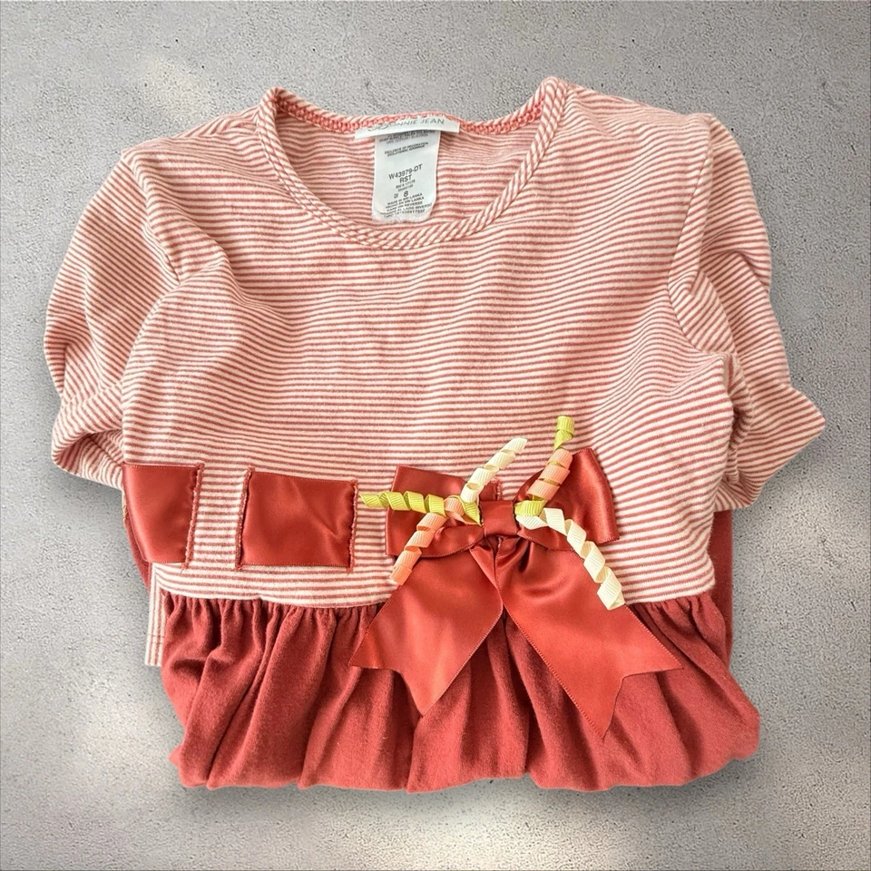 Vestido Bonnie Jean Niñas Otoño Cosecha Talla 6 Apliques Calabaza Manga Campana Foto 3 de 3