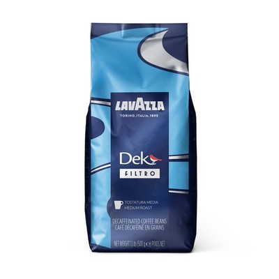 Lavazza Dek Filtro Whole Bean Decaf Coffee 1.1 LB Medium Roast Arabica Robusta