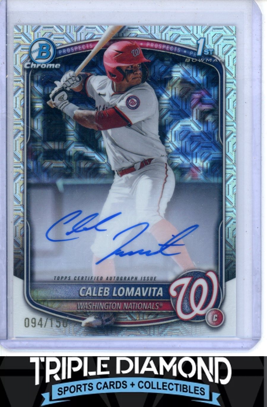 2025 Bowman Chrome 1st Caleb Lomavita Prospect Auto Choice #094/150 AA512