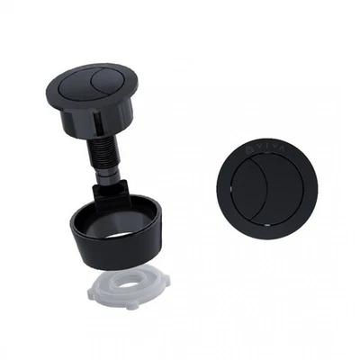 VIVA SANITARY Viva Toilet Push Button Round Dual Flush Cistern Universal Fitting Matt Black