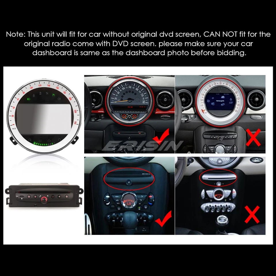 6+128GB 8-Kern Android 14 CarPlay Autoradio GPS DAB+IPS Navi BMW Mini Cooper R56 - Bild 3 von 4