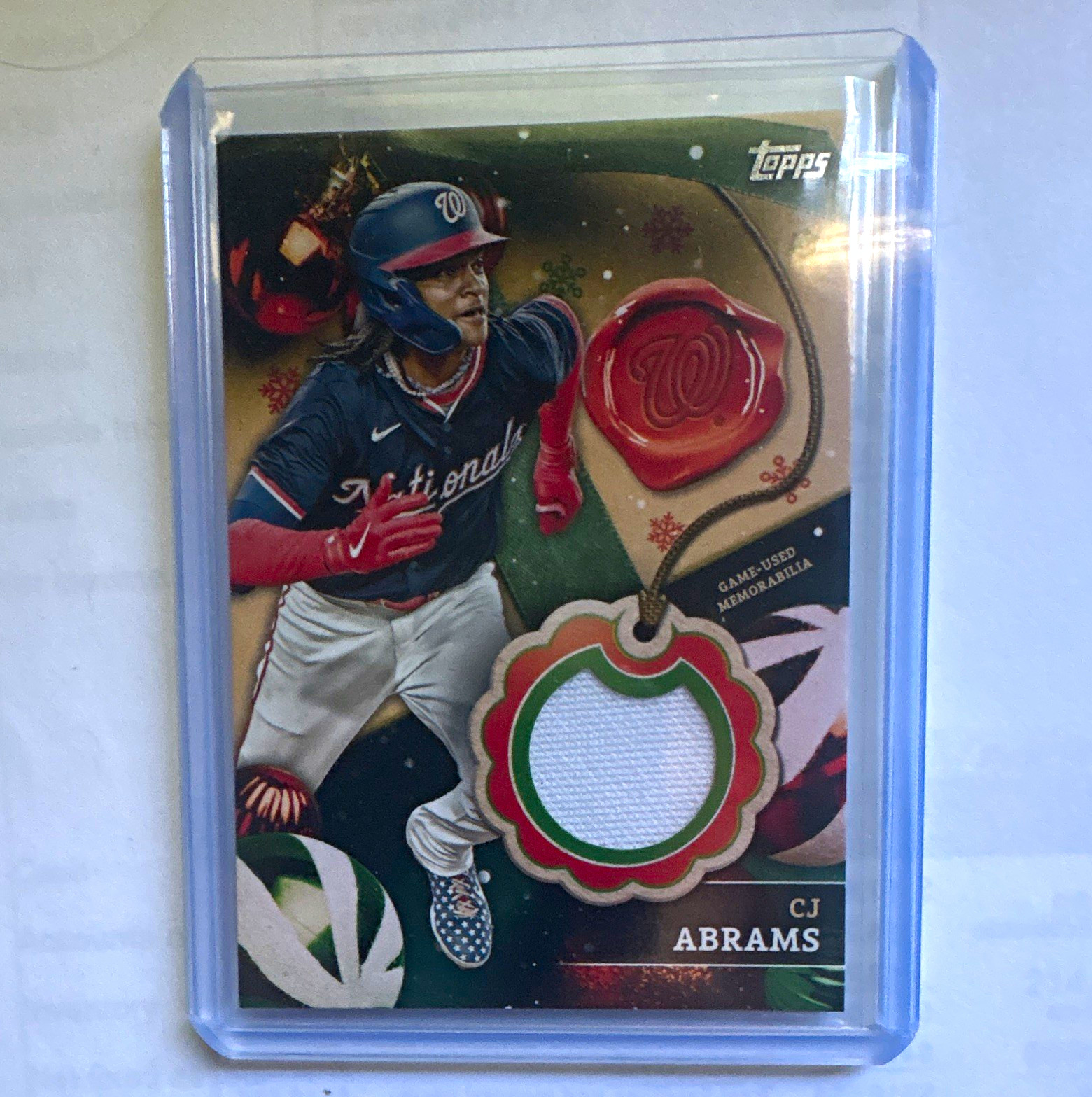Topps 2024 Topps Holiday CJ Abrams Nationals Holiday Relics Memorabilia #HRC-CA