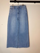 American Eagle Super High Rise Baggy Wide Leg Jeans Size 8 Medium Wash