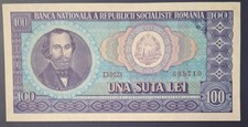 Romania 100 lei 1966 UNC, seria D.0123 695710