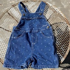 Carhartt Overall Shorts Girls Size 4T All-Over Logo Polka Dots Ruffle Accent