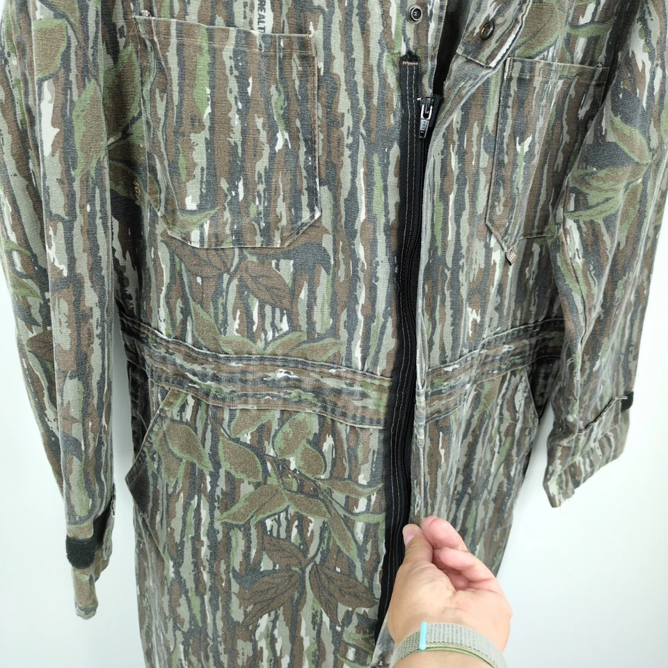 Walls Coveralls Men's Large Tall VTG Realtree Camo Snap Up Cotton Poly Hunting - Image 4 of 4