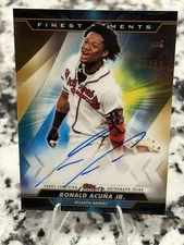 2020 Topps Finest - Finest Moments Autographs Ronald Acuña Jr. #MOMA-RAJ Gold...