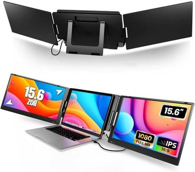 KPKUE 2 x 15.6'' Laptop Bildschirm Erweiterung  FHD USB-C Mac Windows Chrome NEU