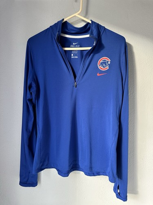 #ad Nike Chicago Cubs Women’s M Blue 1 4 Zip Dri Fit Pullover Baseball MLB LS Shirt $20.00