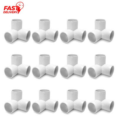 3 Way 1/2'' Tee PVC Fitting Elbow,12Pack PVC Fitting Connector,Furniture Grade...
