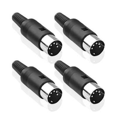 MEIRIYFA DIN 5-Pin Male Plug Connector, 4 Pack DIN 5 Pin Plug MIDI Cable Adapter