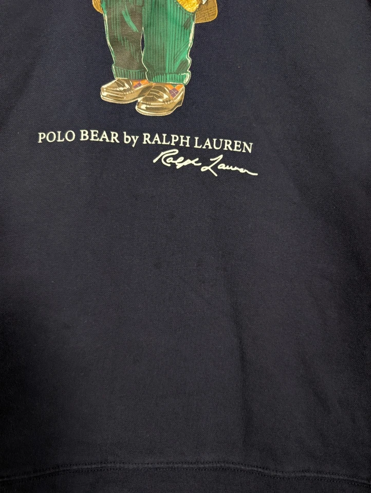 Polo Ralph Lauren Bear Hoodie Men's 3XB Multi Colorblock Pullover Sweatshirt * - Image 3 of 4
