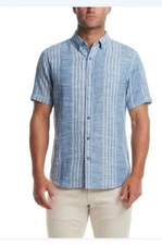 NWT Weatherproof Vintage Men’s Short Sleeve Woven Shirt Blue SZ XL