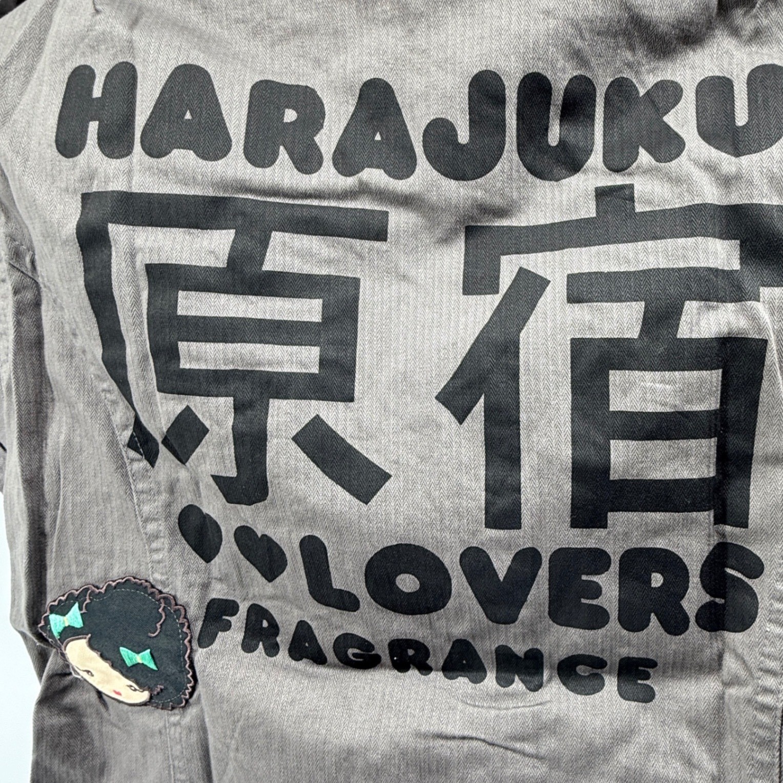 Harajuku Lovers Canvas Shirt 2-Sided Girl Patches Gwen Stefani Y2K  Medium