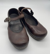 DANSKO Mary Jane Clogs Size 36 Clogs Brown Buckle Comfort Platform Closed Back