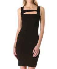 Helmut Lang Little Black Body Con Dress With Peek A Boo Front Size Small