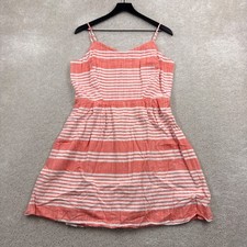 Old Navy Dress Womens Size Large Orange Striped Sleeveless Tank A Line