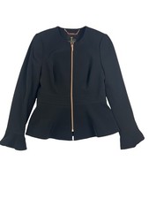 Ted Baker Yulij Flared Cuff Peplum Full Zip Blazer Jacket Women  s TB 2 US 6