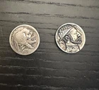 Lot of 2 Buffalo Hobo Nickels Indian Skull Hand Carved - Engraved US Nickel #3