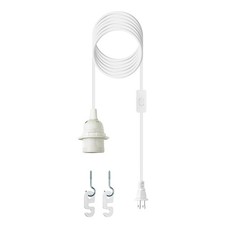 Plug in Light Socket - 16Ft Pendant Light Cord Kit E26/E27 Light Socket Hangi...