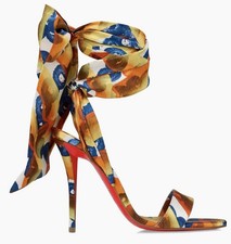 Christian Louboutin Miss Z Du Desert 100 mm crepe raso tacchi taglia EU 40 US 10