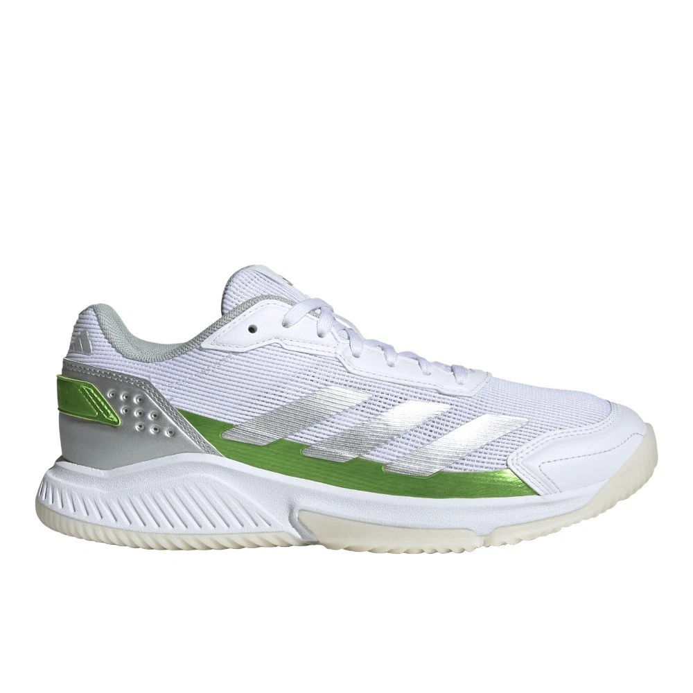 adidas Courtquick Padel Tennis Womens Green, Silver, White Sneakers Athletic Sh