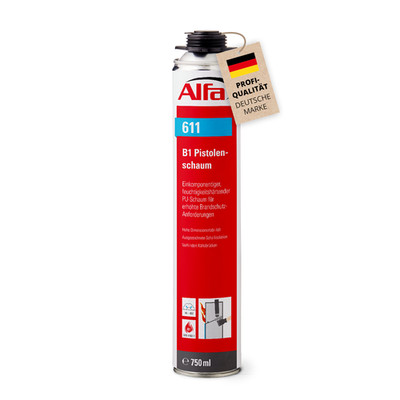 Alfa Brandschutzschaum B1 (1K) 750 ml - Schwer Entflammbar & Schnell Härtend