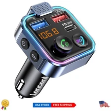 FM Transmitter with 3D Audio Effect & Colorful LED - Universal Compatibility