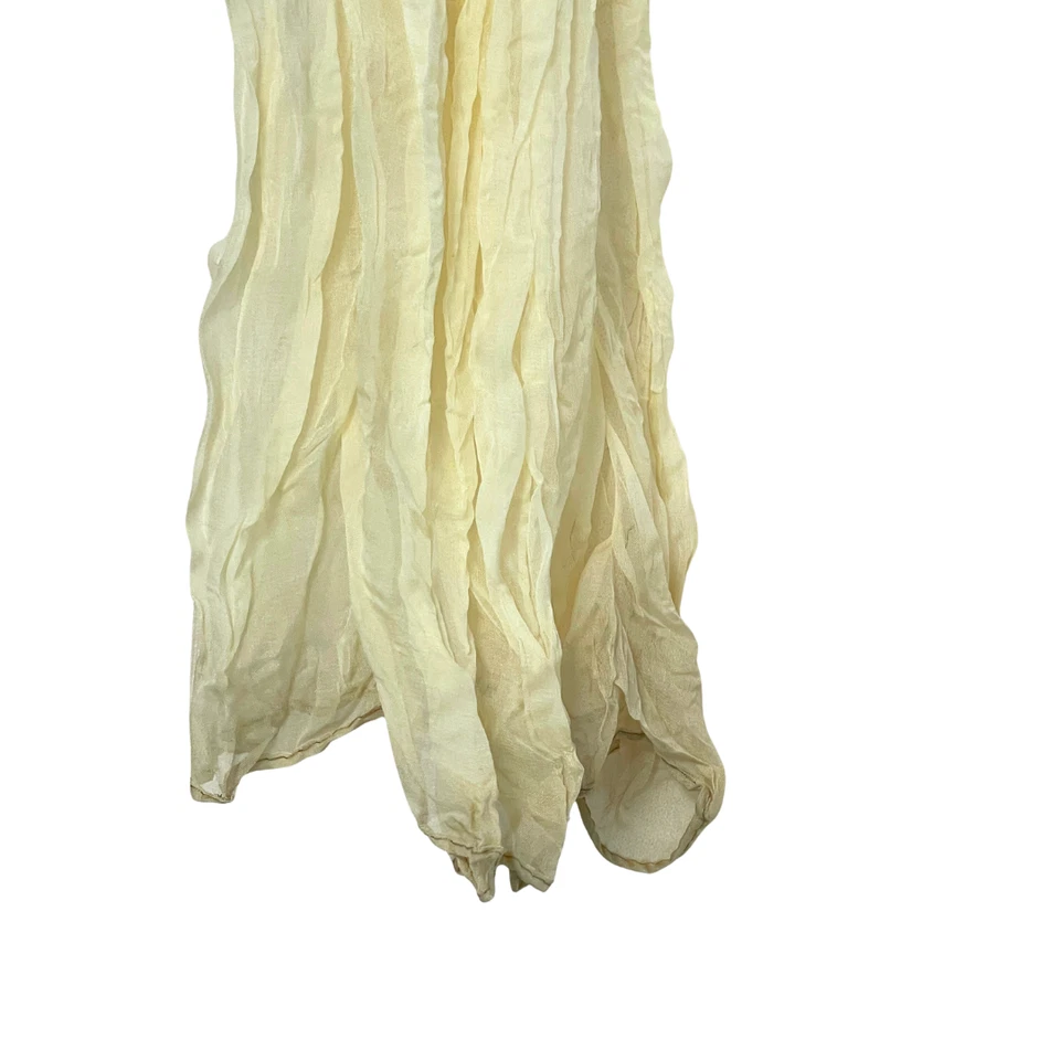 Bufanda Chicos Boho Arrugada Ombre Amarillo Crema Verde Envoltura Ligera Transparente Foto 4 de 4