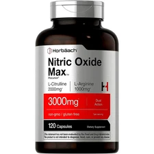 Nitric Oxide Booster L-Arginine, L-Citrulline 3000mg 120 Caps HIGHEST POTENCY