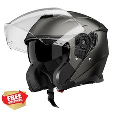 Adult Open Face Motorcycle Helmet DOT Dual Visor, ATV Snowmobile AP-836