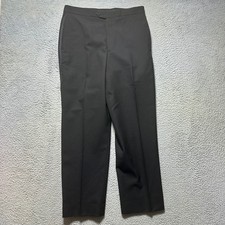 Jos A Bank Executive Collection Tuxedo Pants Black Wool Flat Front Mens 31x31