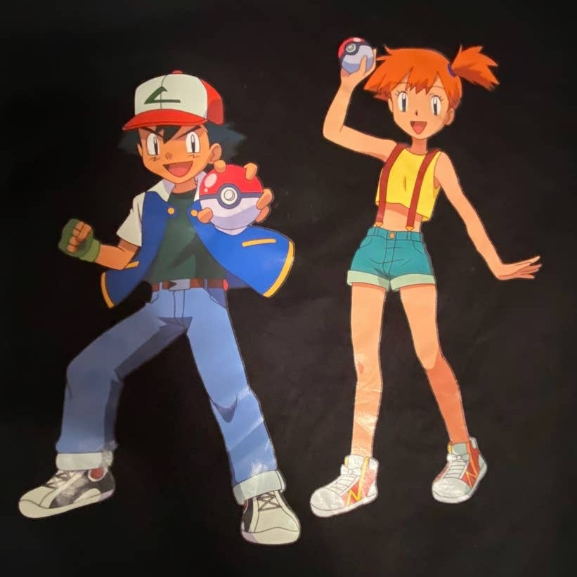 Levis x Pokemon 2021 Collab Kid's Ash Misty Black Vinyl Print Tee Size ...