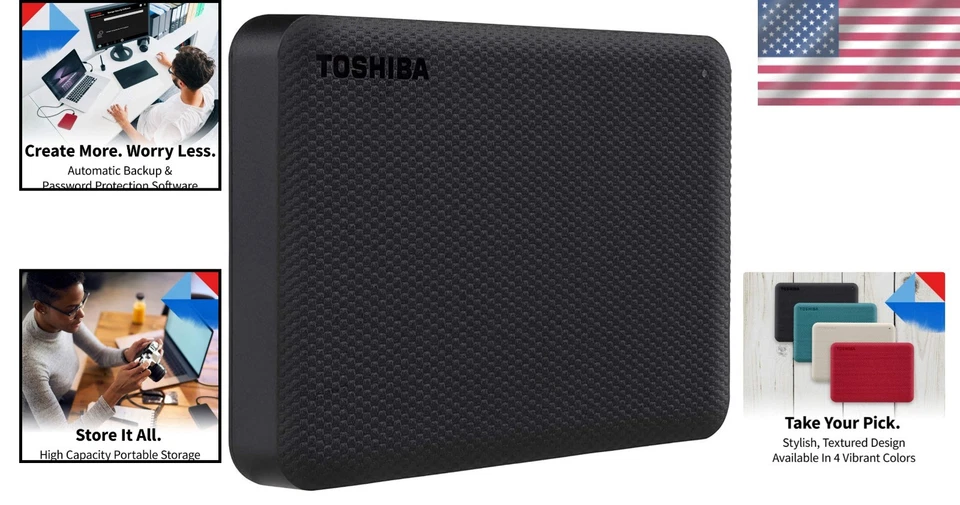 Compact 4TB USB 3.0 External Hard Drive with Auto Backup – Perfect for Mac & PC - Image 2 of 4