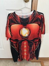 Marvel Iron Man Armor Costume Graphic T Shirt Mens XL Red Black All Over Print