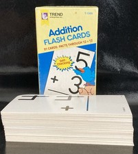 2 Vintage TREND Flash Cards Set Addition T-1569 and Subtraction T-1570 In Box