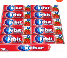 10 Stück Orbit Erdbeere Zuckerfrei Kaugummi Wrigley Wilderdbeere Frisch