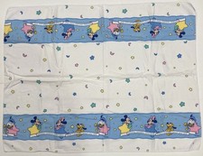 Disney Baby Flannel Receiving Blanket 27x35.5" Baby Mickey Minnie Donald Blue