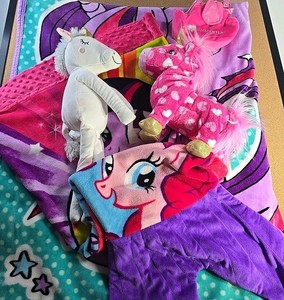 My Little Pony LOT of 5 BlankieTails, Oversd Throw, Sing Unicn, Plush, Purse