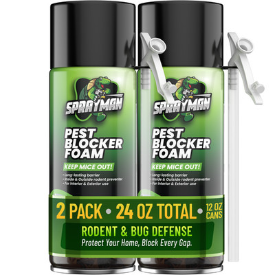 Sprayman Pest Blocker Foam, 12oz 2 Pack - Straw Use
