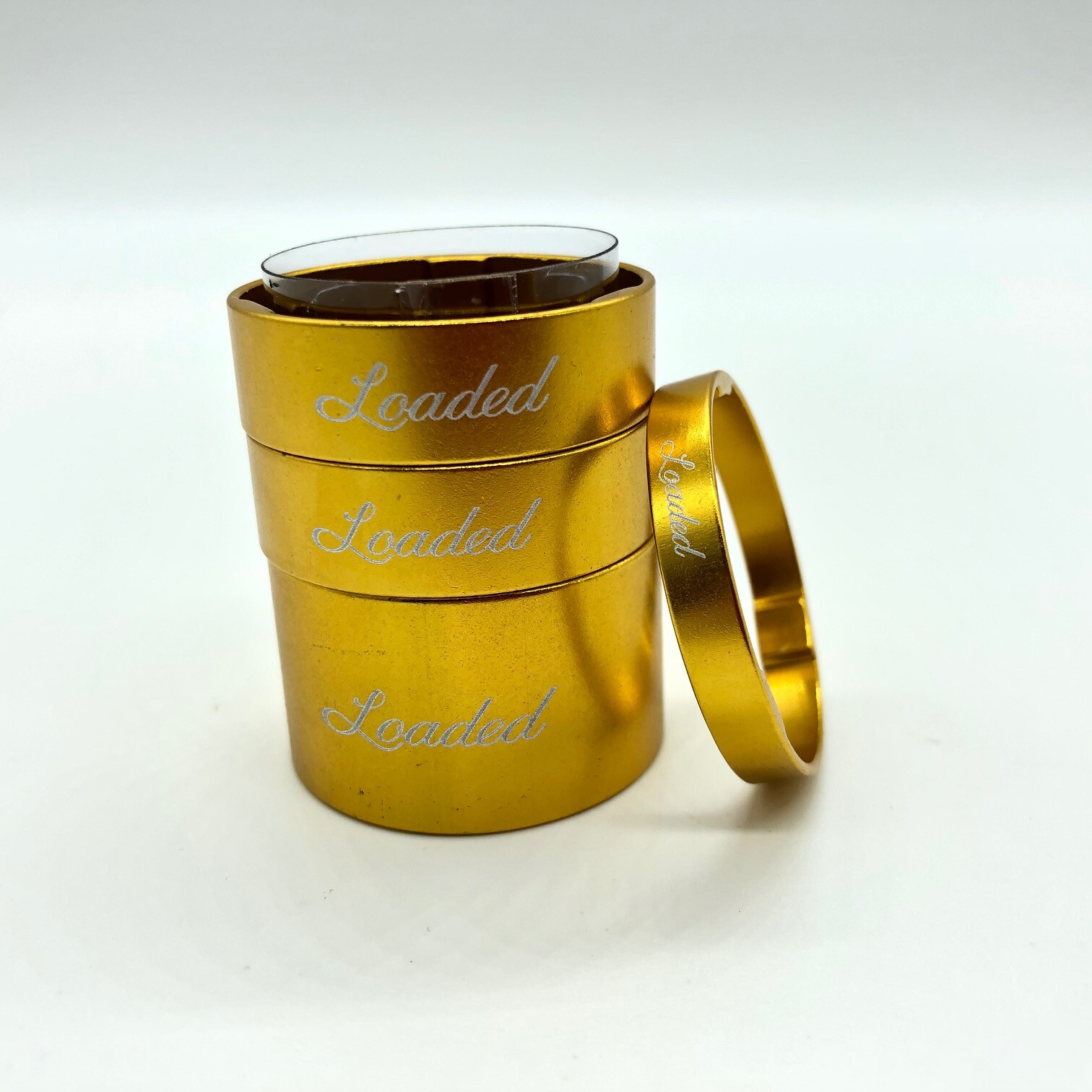 Loaded bicycle headset spacers gold aluminum alloy 11/8 4pack 5mm