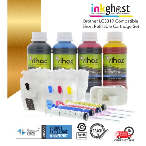 LC-3317 LC-3319 Refillable Ink Cartridge Kit Brother J5330DW 5730 6530 6730 6930 - Picture 3 of 4