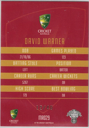2020/21 CA Traders Cricket MOJO Ruby, Individual Card Sale only Nr-Mint. - Picture 17 of 99