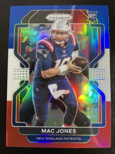 2021 Panini Prizm Mac Jones RED WHITE BLUE Prizm RC #336 Patriots / Jaguars