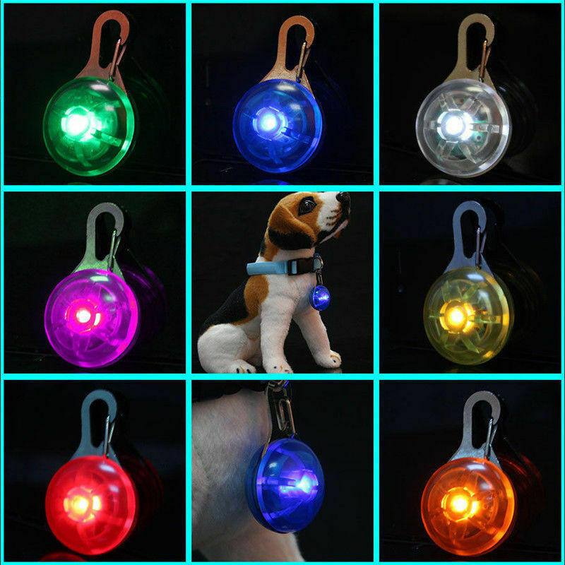 2x LED Dog Collar Safety Warning Lamp Night Clip Light Flashing Pet