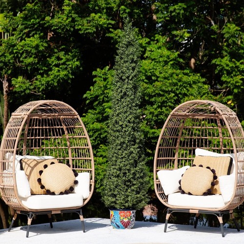 8’ Boxwood UV Resistant Artificial Topiary Tree (Indoor/Outdoor). Retail $279 - Picture 2 of 4