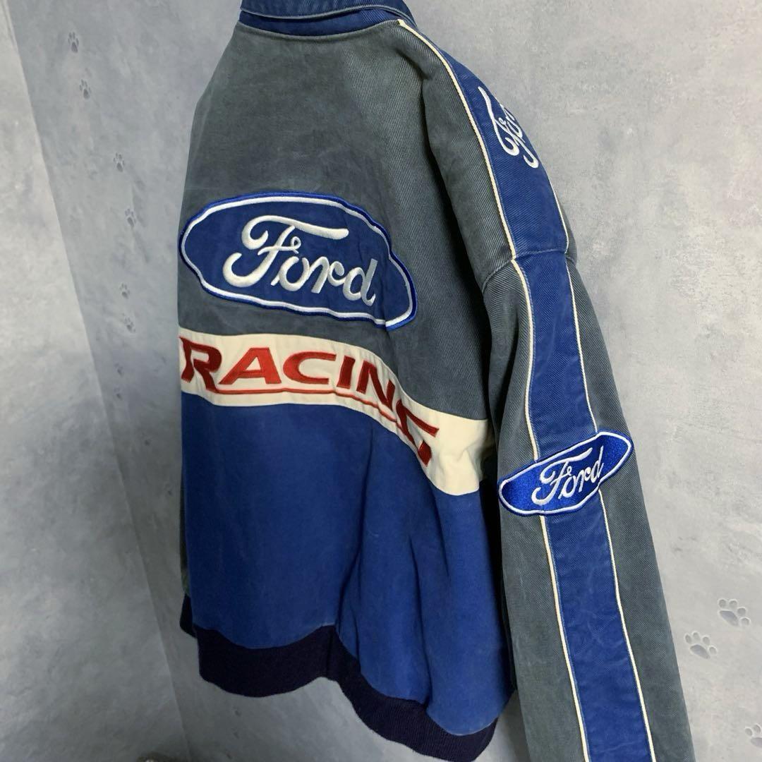希少XL✨JH DESIGN レーシングジャケット FORD 刺繍 ワッペン ford mustang レーシング ジャケット jh design マスタング