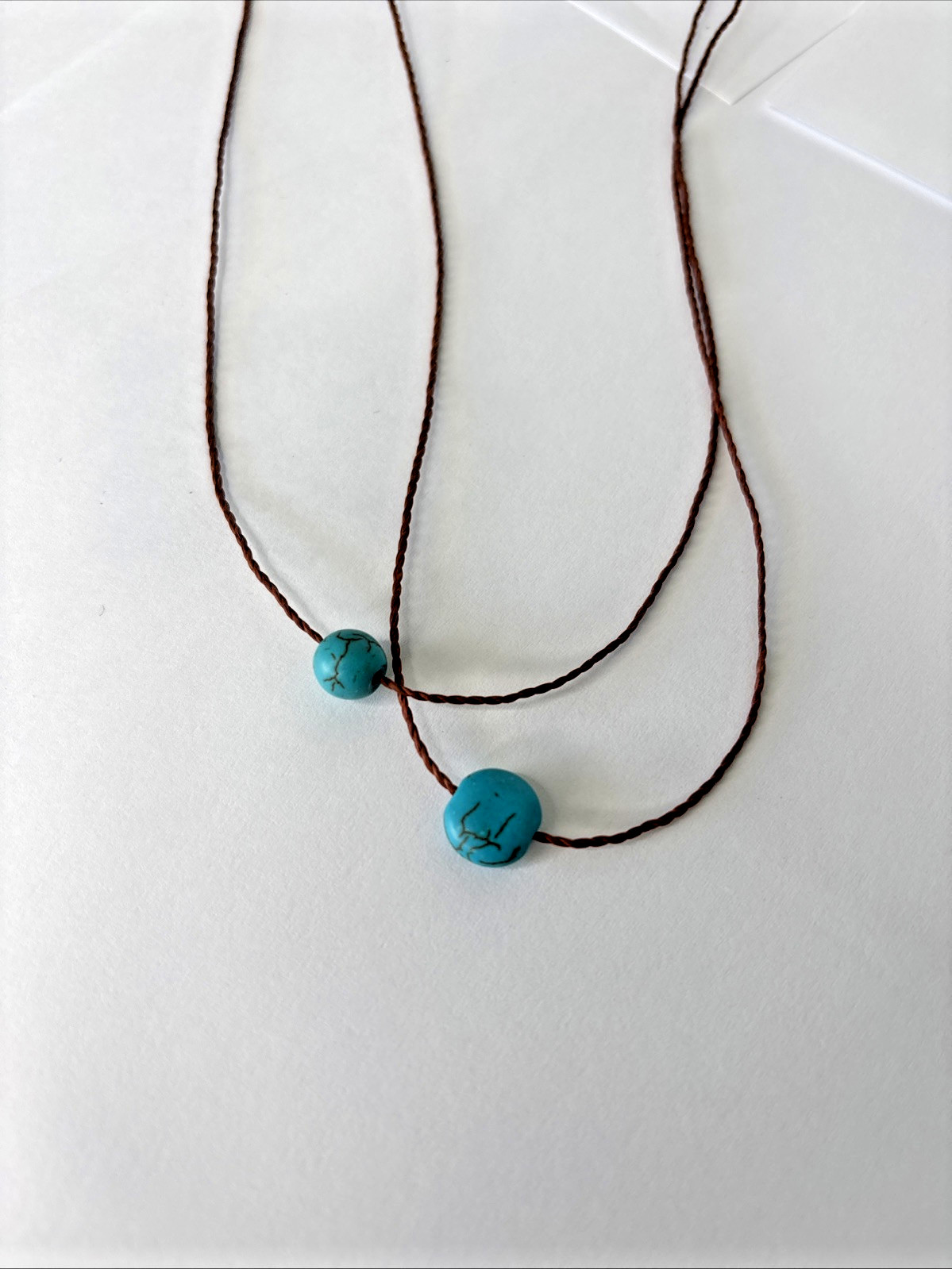 turquoise simple adjustable string necklace - image 3