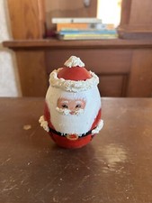 Vintage Handpainted wooden Santa Claus Christmas decoration.