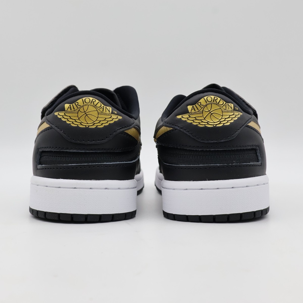 DM1206-071 Nike Air Jordan 1 Low FlyEase Black White Metallic Gold